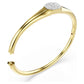 Dextera bangle Round cut, White, Gold-tone plated