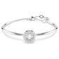 Dextera bangle Round cut, White, Rhodium plated