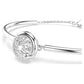 Dextera bangle Round cut, White, Rhodium plated