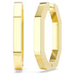 Dextera hoop earrings Octagon shape, Large, White, Gold-tone plated