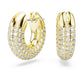 Dextera hoop earrings Small, White, Gold-tone plated