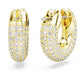 Dextera hoop earrings Small, White, Gold-tone plated