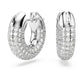 Dextera hoop earrings Small, White, Rhodium plated