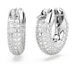 Dextera hoop earrings Small, White, Rhodium plated