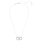 Dextera pendant Interlocking loop, White, Rhodium plated