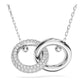 Dextera pendant Interlocking loop, White, Rhodium plated