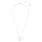 Dextera pendant Pavé, White, Rhodium plated