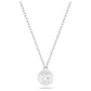 Dextera pendant Round cut, Sphere, White, Rhodium plated