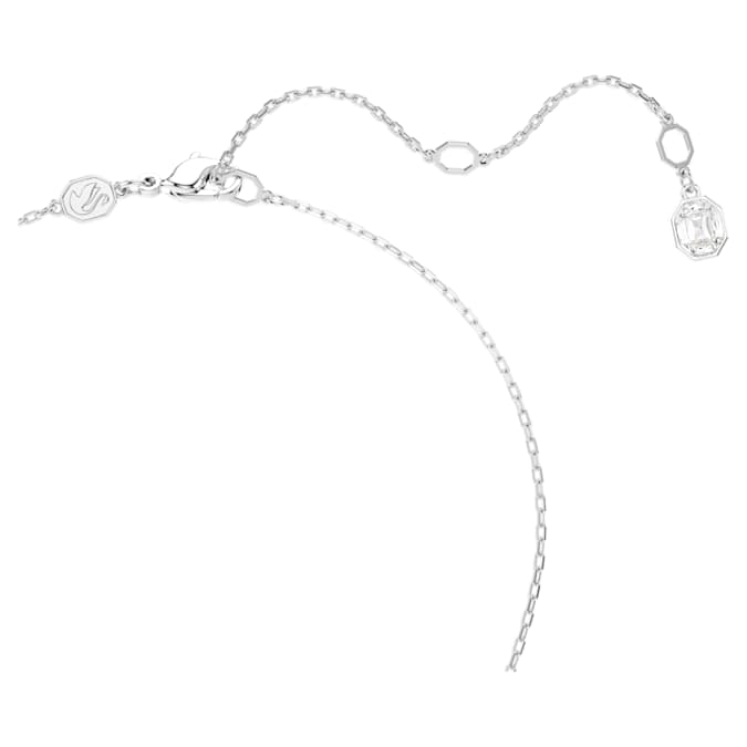 Dextera pendant Round cut, White, Rhodium plated