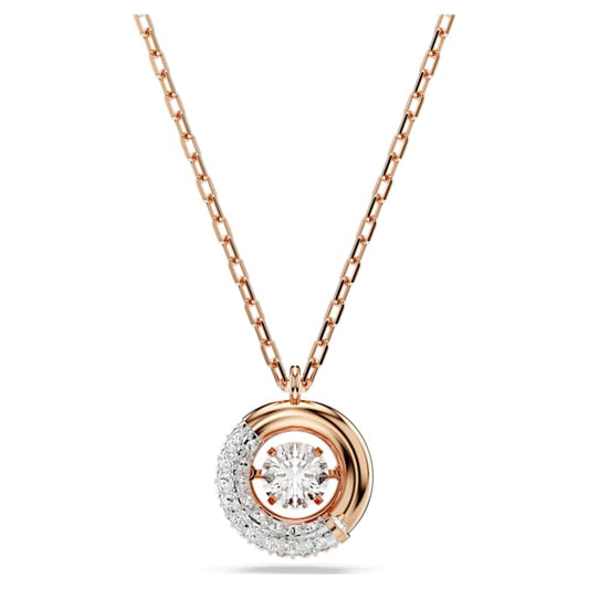 Dextera pendant Round cut, White, Rose gold-tone plated