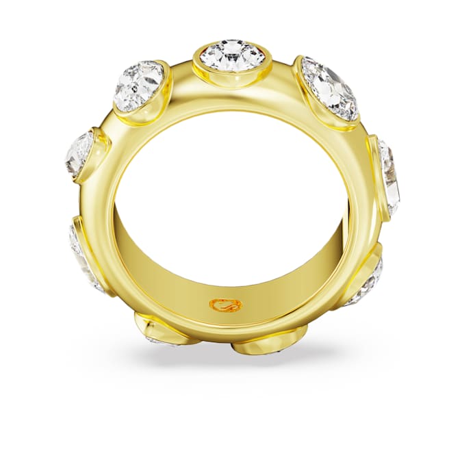 Dextera ring Mixed cuts, White, Gold-tone plated