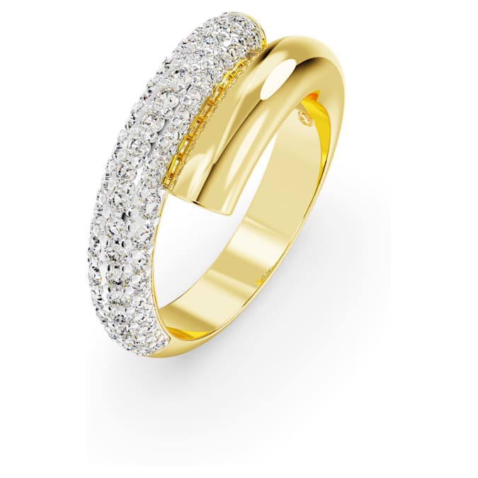 Dextera ring White, Gold-tone plated