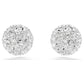 Dextera stud earrings Round cut, Sphere, White, Rhodium plated