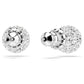 Dextera stud earrings Round cut, Sphere, White, Rhodium plated