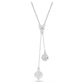 Dextera Y pendant Round cut, Sphere and cube, White, Rhodium plated