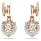 Dragon & Phoenix drop earrings Dragon’s claw, White, Rose gold-tone plated