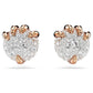 Dragon & Phoenix stud earrings Dragon’s claw, White, Rose gold-tone plated