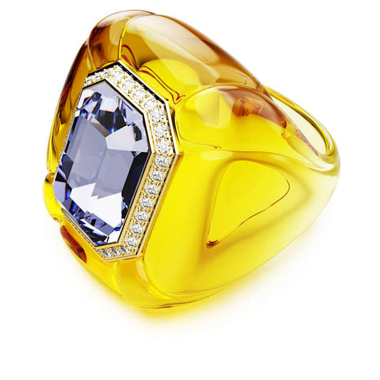 Dulcis cocktail ring Cushion cut, Pavé, Yellow