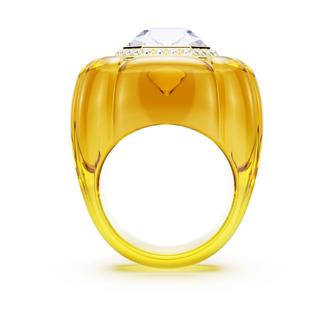 Dulcis cocktail ring Cushion cut, Pavé, Yellow
