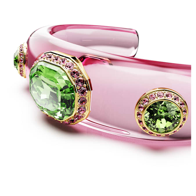 Dulcis cuff Mixed cuts, Multicolored, Gold-tone plated