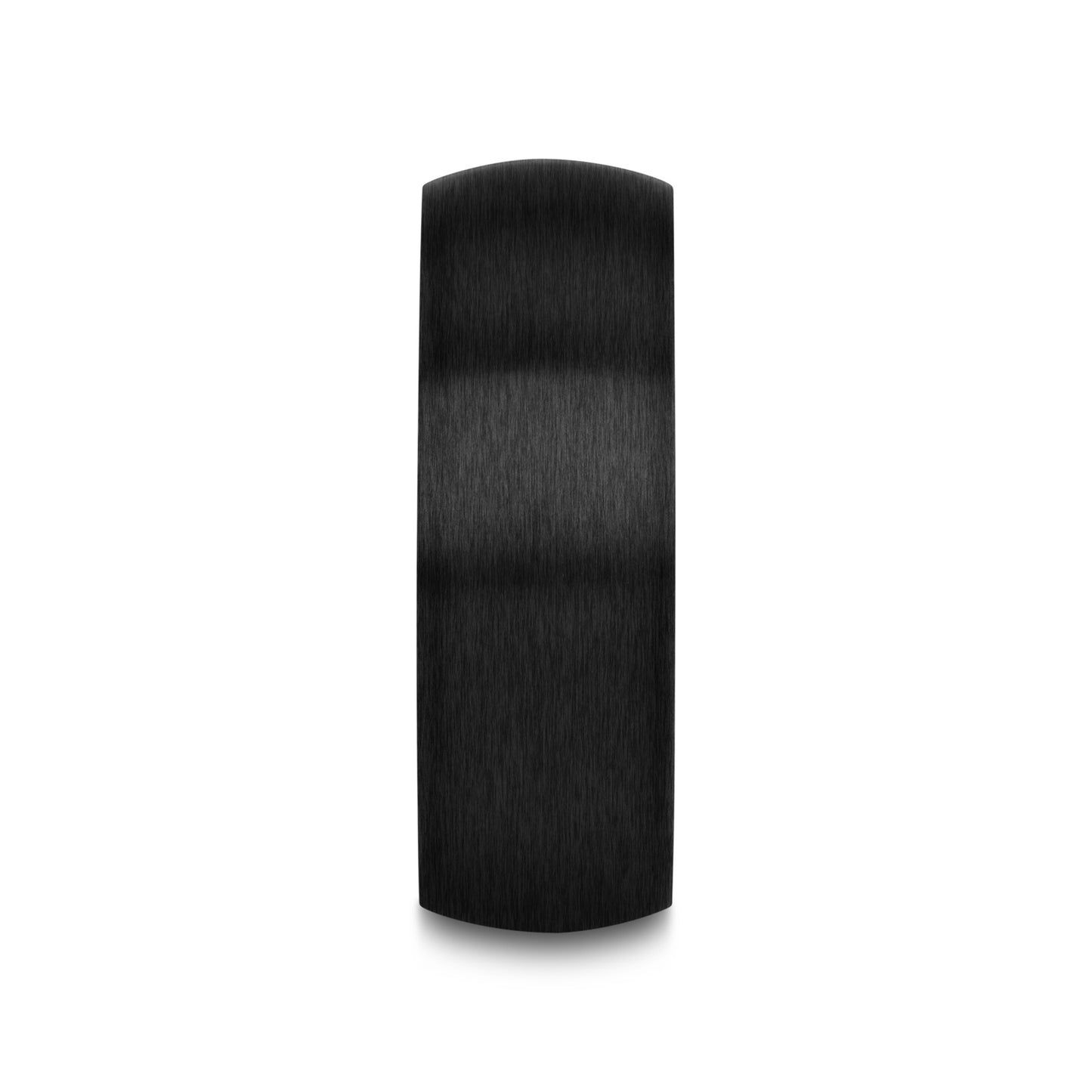 MARAUDER Domed Brushed Finish Black Titanium Men’s Wedding Band - 6mm & 8mm