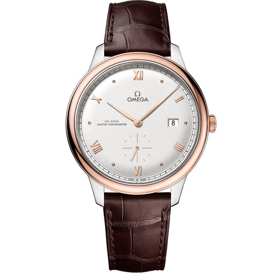 Omega de Ville Prestige 41 mm — Steel ‑ Sedna™ Gold on Leather Strap