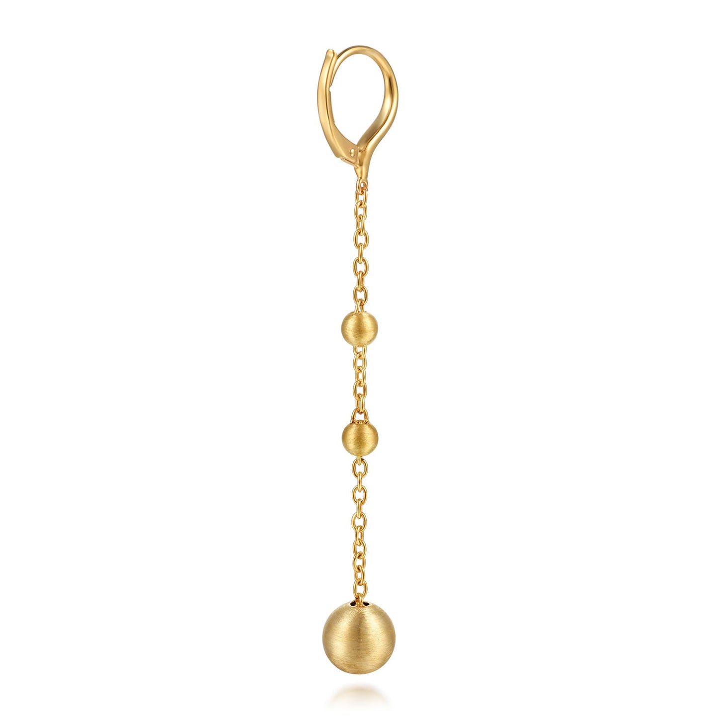 Gabriel & Co. 14K Yellow Plain Gold Bujukan Ball Leverback Drop Earrings