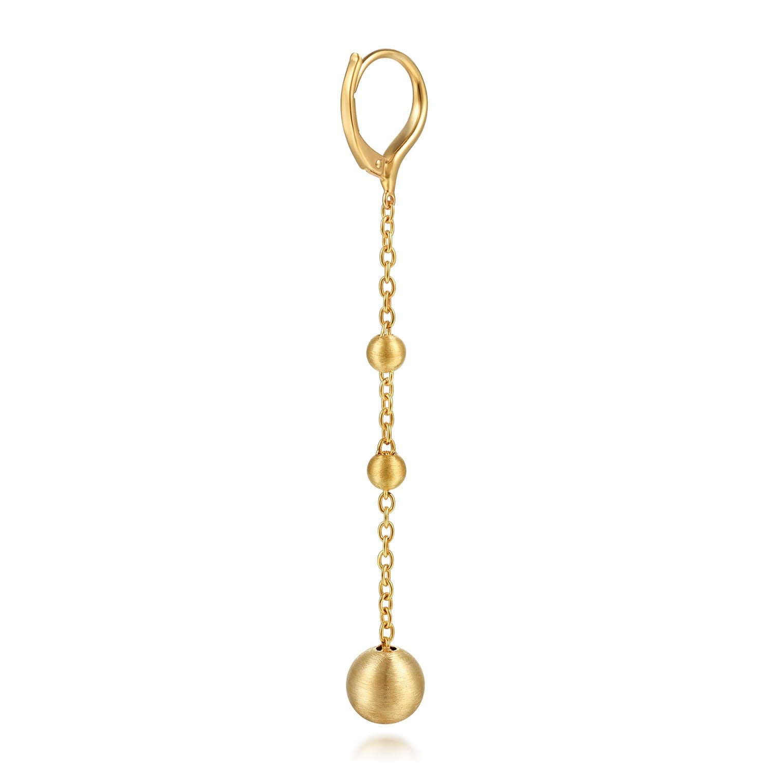 Gabriel & Co. 14K Yellow Plain Gold Bujukan Ball Leverback Drop Earrings