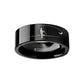 Hunting Landscape Scene Fly Fishing Fishermen Fish Engraved Flat Black Tungsten Ring - 4mm - 12mm - 8mm