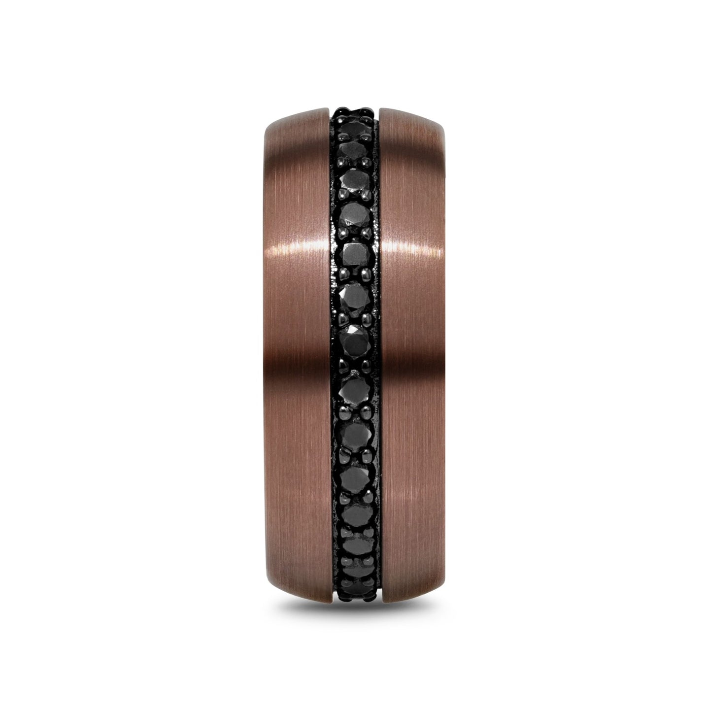 ARTEMIS Espresso Tungsten Carbide Ring with Black Sapphires - 8mm