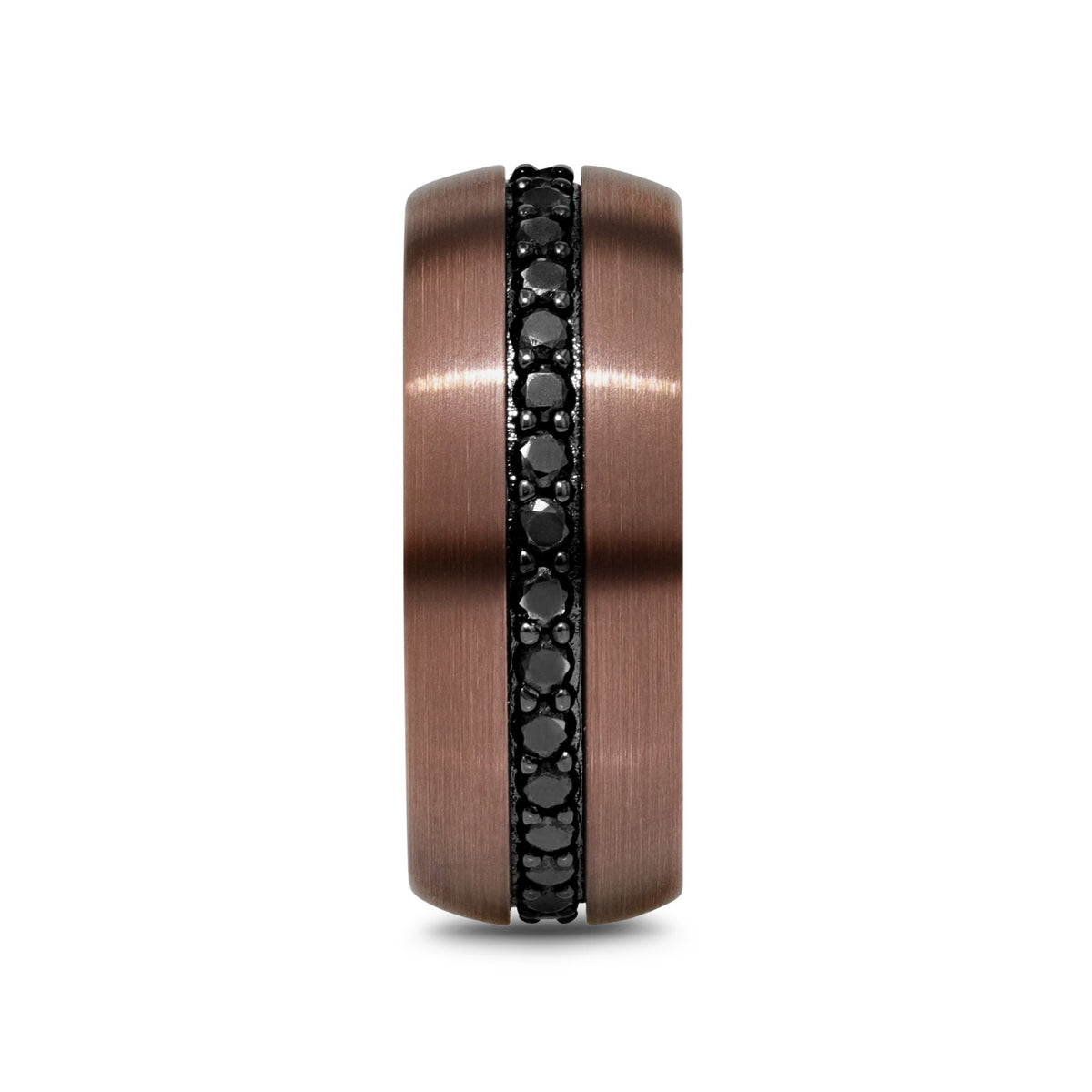 ARTEMIS Espresso Tungsten Carbide Ring with Black Sapphires - 8mm