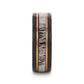 RUSTIC Black Tungsten Rose Hammered Ring with Antler Inlay - 8mm