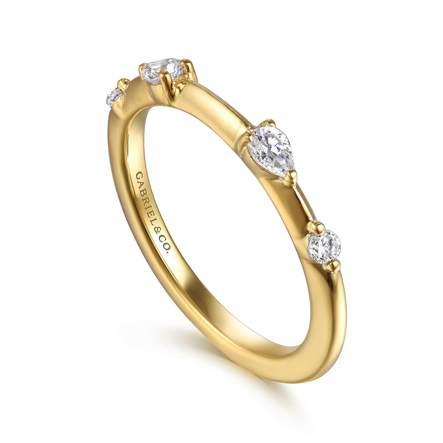 Gabriel & Co. 14K Yellow Gold Diamond Wedding Band 1/4CTW