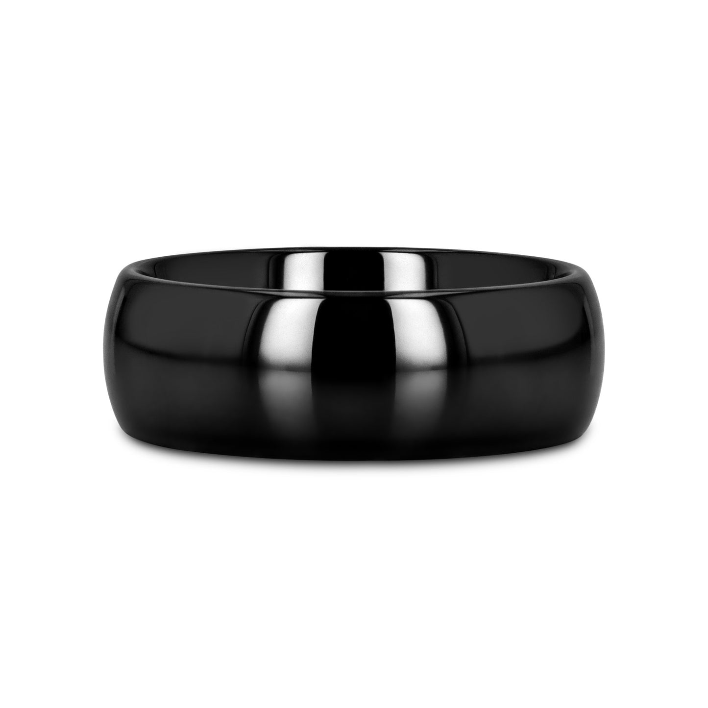 LANDON Domed Polish Finished Black Ceramic Ring - 2mm - 12mm - 6mm
