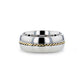 GOLDWYN Braided 14k Gold Inlay Domed Tungsten Ring - 6mm or 8mm