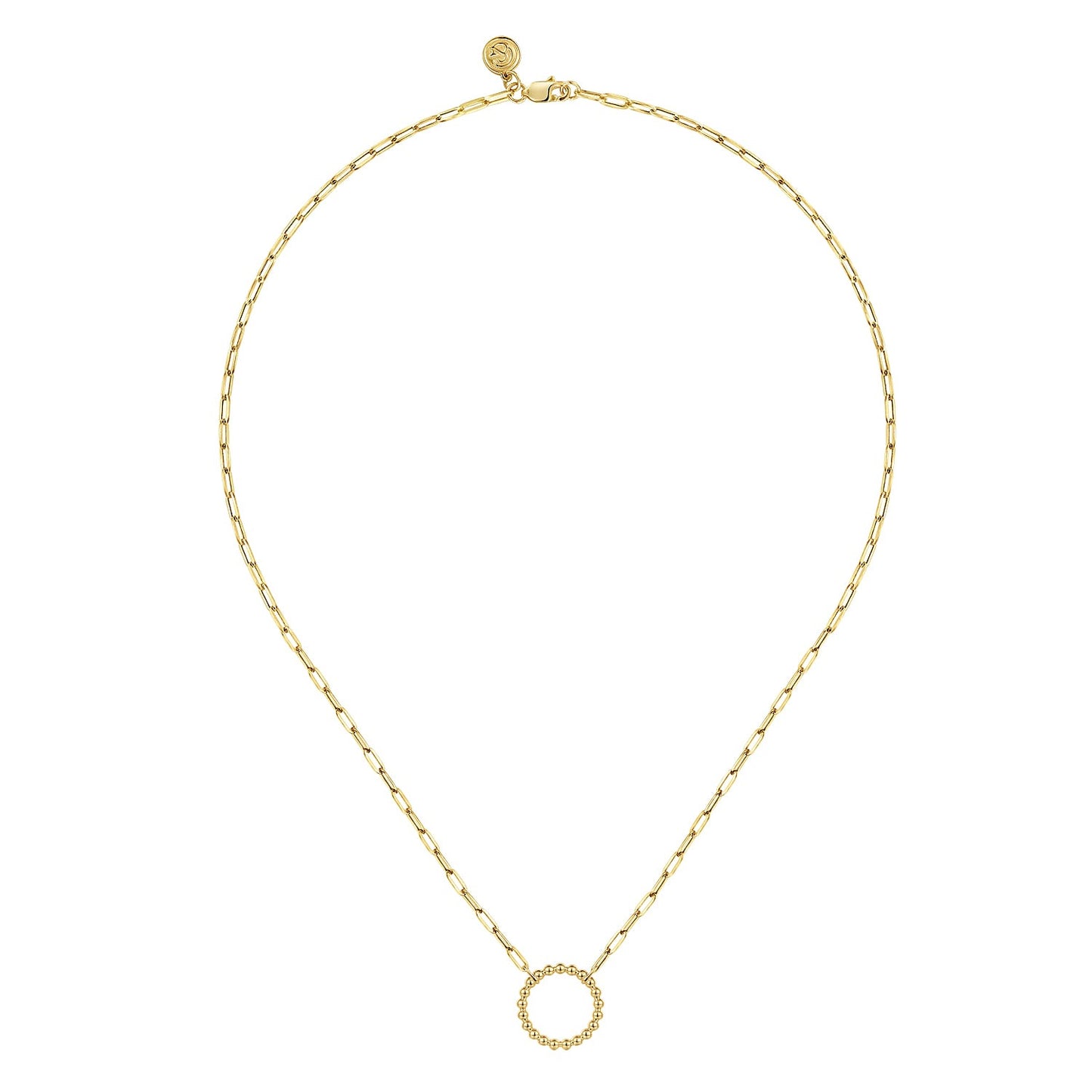 Gabriel & Co. 14K Yellow Gold Chain Necklace with Bujukan Circle
