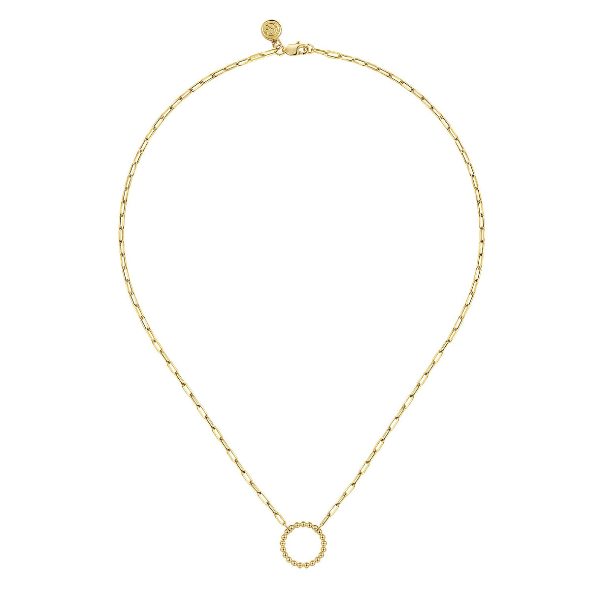 Gabriel & Co. 14K Yellow Gold Chain Necklace with Bujukan Circle