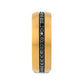 Auryn Gold Plated Tungsten Ring with Black Sapphires - 8mm