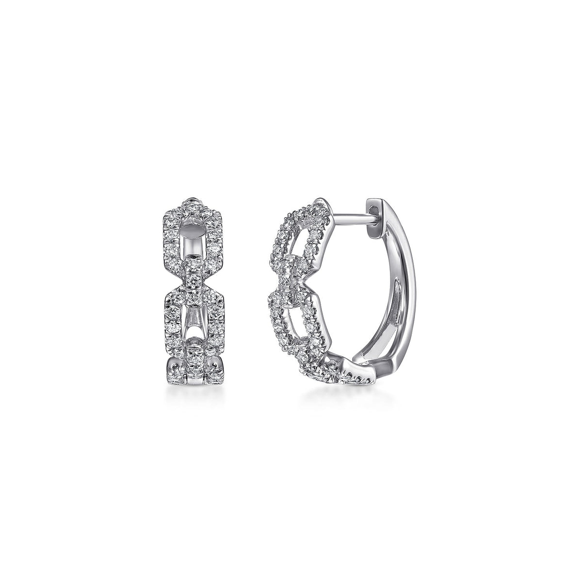 Gabriel & Co. 14K White Gold Layered 10mm Diamond Huggies .36CTW