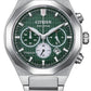 Citizen Zenshin Senkei Green Dial Super Titanium Bracelet CA4691-59X CA469159X
