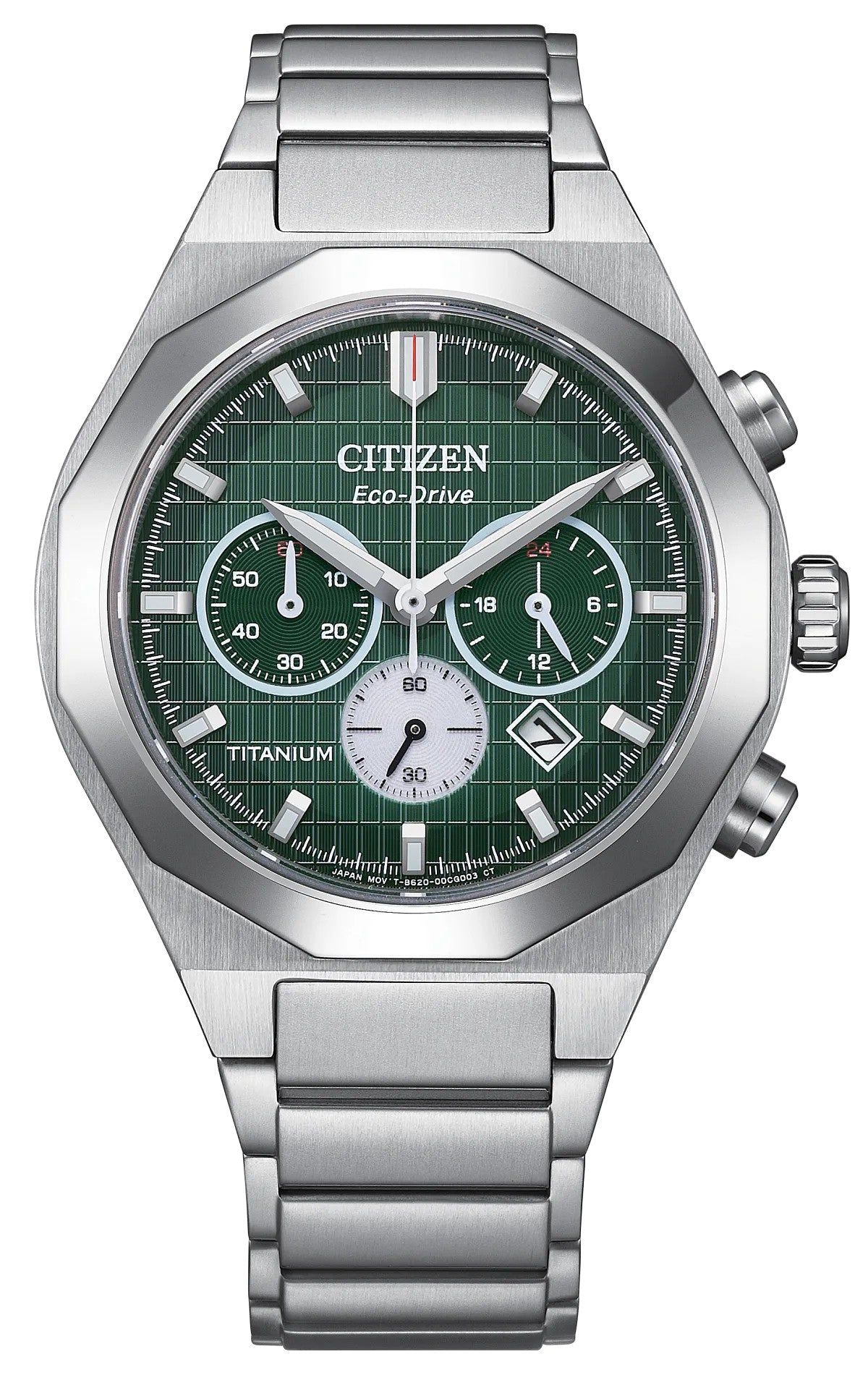 Citizen Zenshin Senkei Green Dial Super Titanium Bracelet CA4691-59X CA469159X