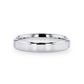 LUCY Silver Polished Finish Flat Center Women's Wedding Band With Beveled Edges - 4mm
