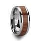 KODIAK Tungsten Wedding Band with Bevels and Rosewood Inlay - 4mm - 12mm - 6mm