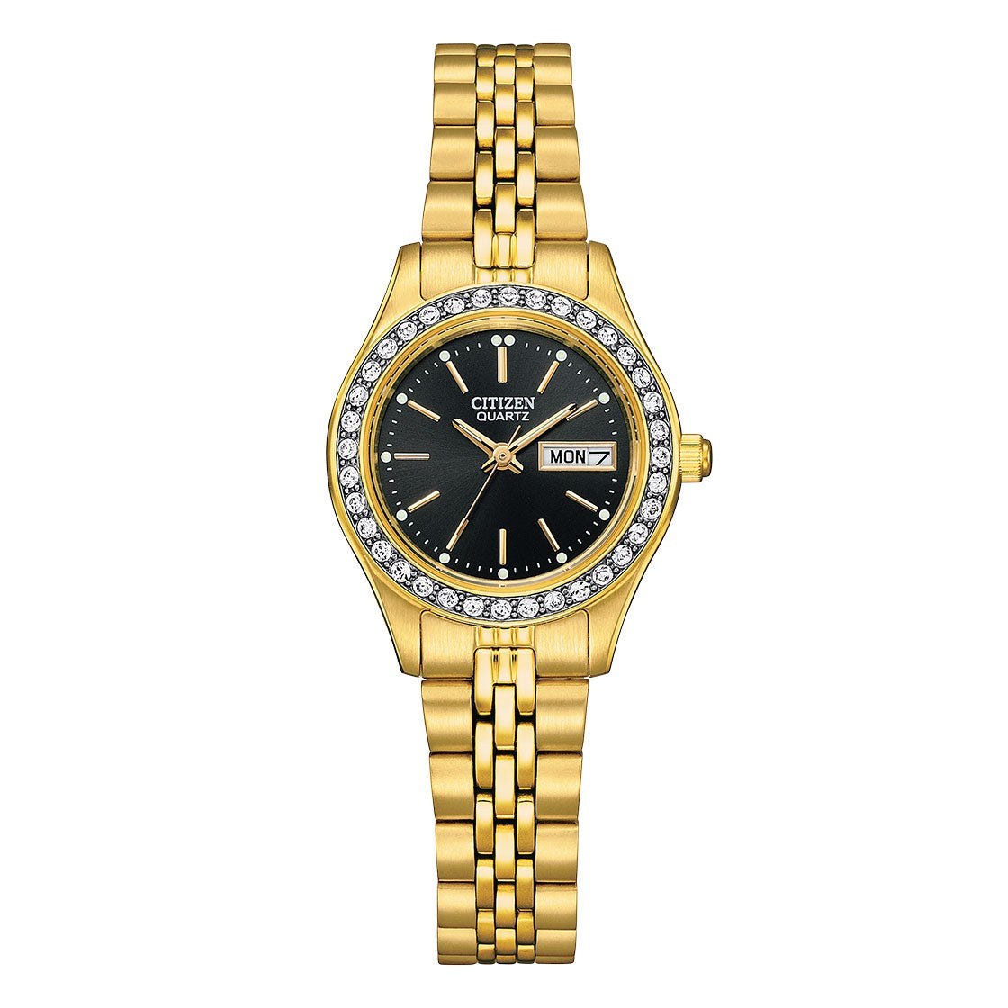 Citizen Ladies Quartz Gold Tone Black Dial EQ053255E