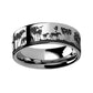 Animal Landscape Wild Horse Scene Engraved Flat Tungsten Ring - 4mm - 12mm - 8mm