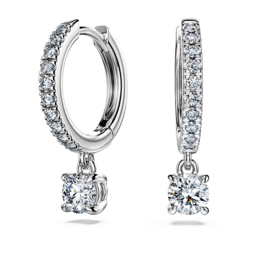 Eternity drop earrings Lab-grown diamonds 0.7 ct tw, Round shape, 14K white gold