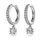 Eternity drop earrings Lab-grown diamonds 0.7 ct tw, Round shape, 14K white gold