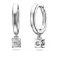 Eternity drop earrings Lab-grown diamonds 0.7 ct tw, Round shape, 14K white gold