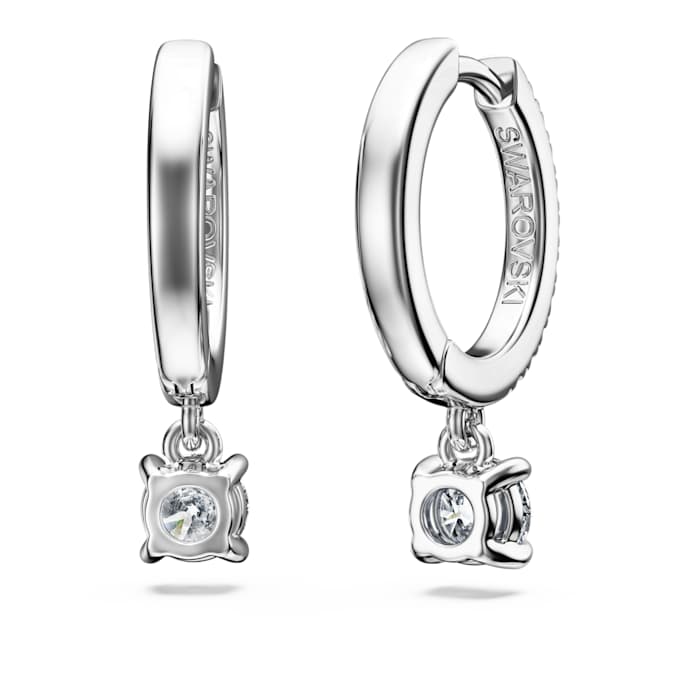 Eternity drop earrings Lab-grown diamonds 0.7 ct tw, Round shape, 14K white gold