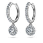 Eternity drop earrings Lab-grown diamonds 1.1 ct tw, Round shape, 14K white gold